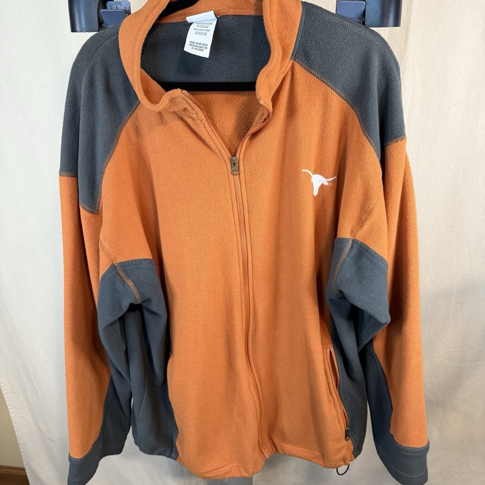 Texas Longhorns Full Zip Fleece Jacket  By‎ ProEdge, Men's Size XL